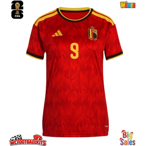 Belgium Romelu Lukaku #9 Replica Home Stadium Shirt for Women World Cup 2026 Short Sleeve